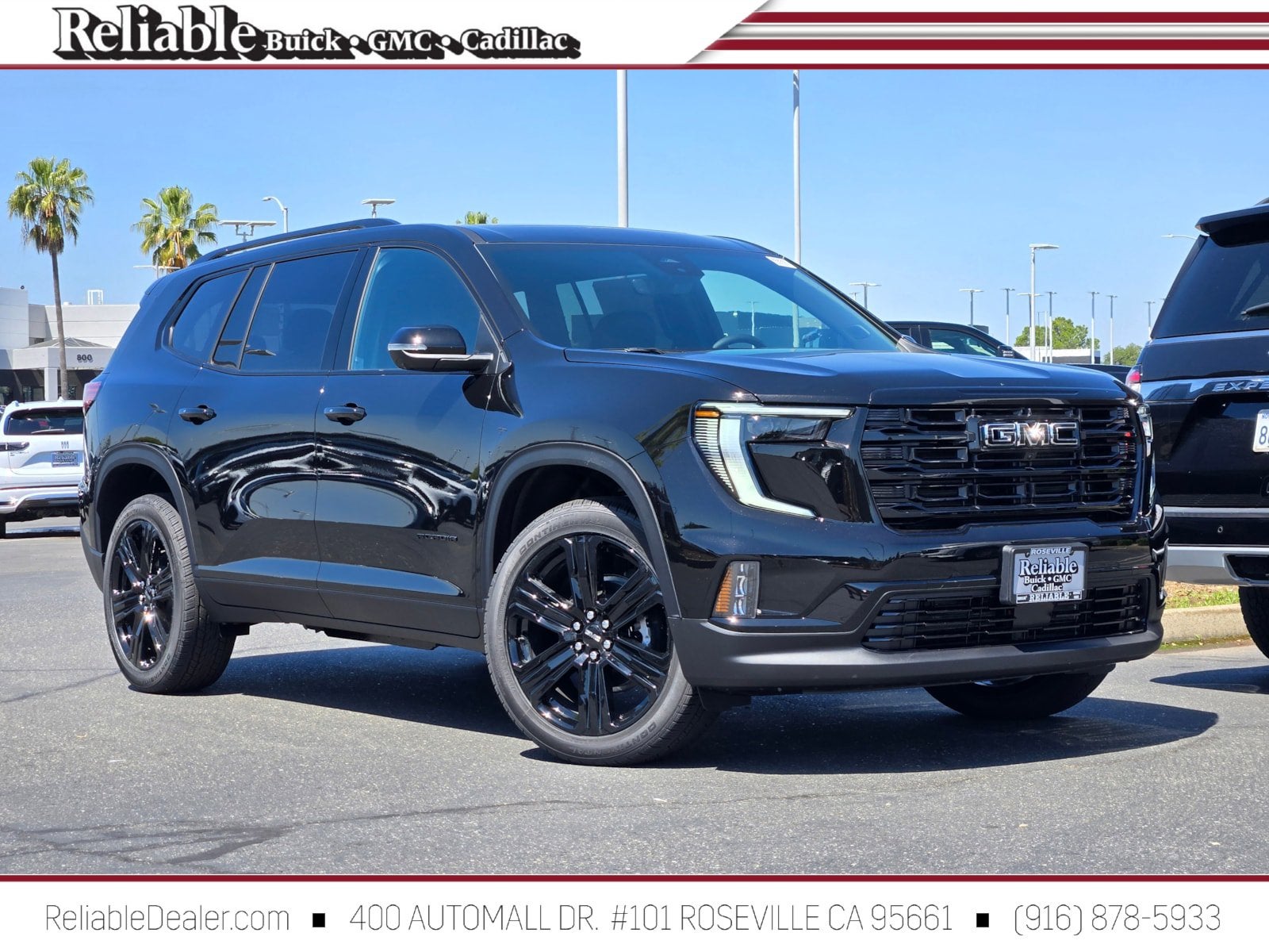 2026 GMC Acadia Elevation in Ebony Twilight Metallic — front three-quarter view