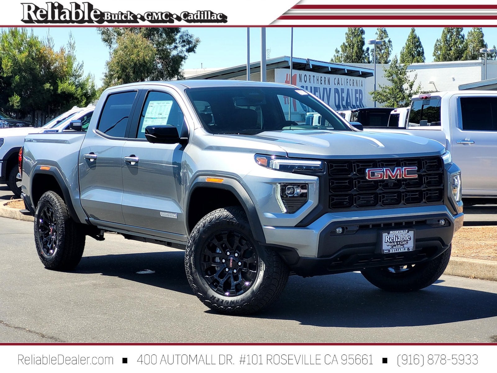 2026 GMC Canyon Elevation in Sterling Metallic — front three-quarter view