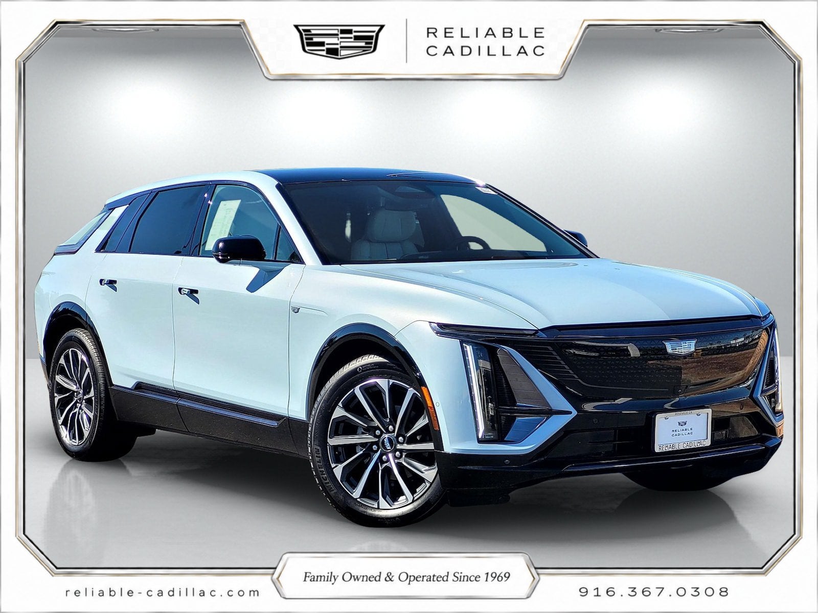 2025 Cadillac LYRIQ Sport 1 in Nimbus Metallic — front three-quarter view