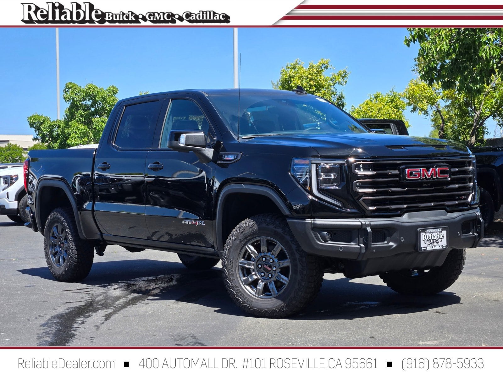 2026 GMC Sierra 1500 AT4X in Onyx Black — front three-quarter view