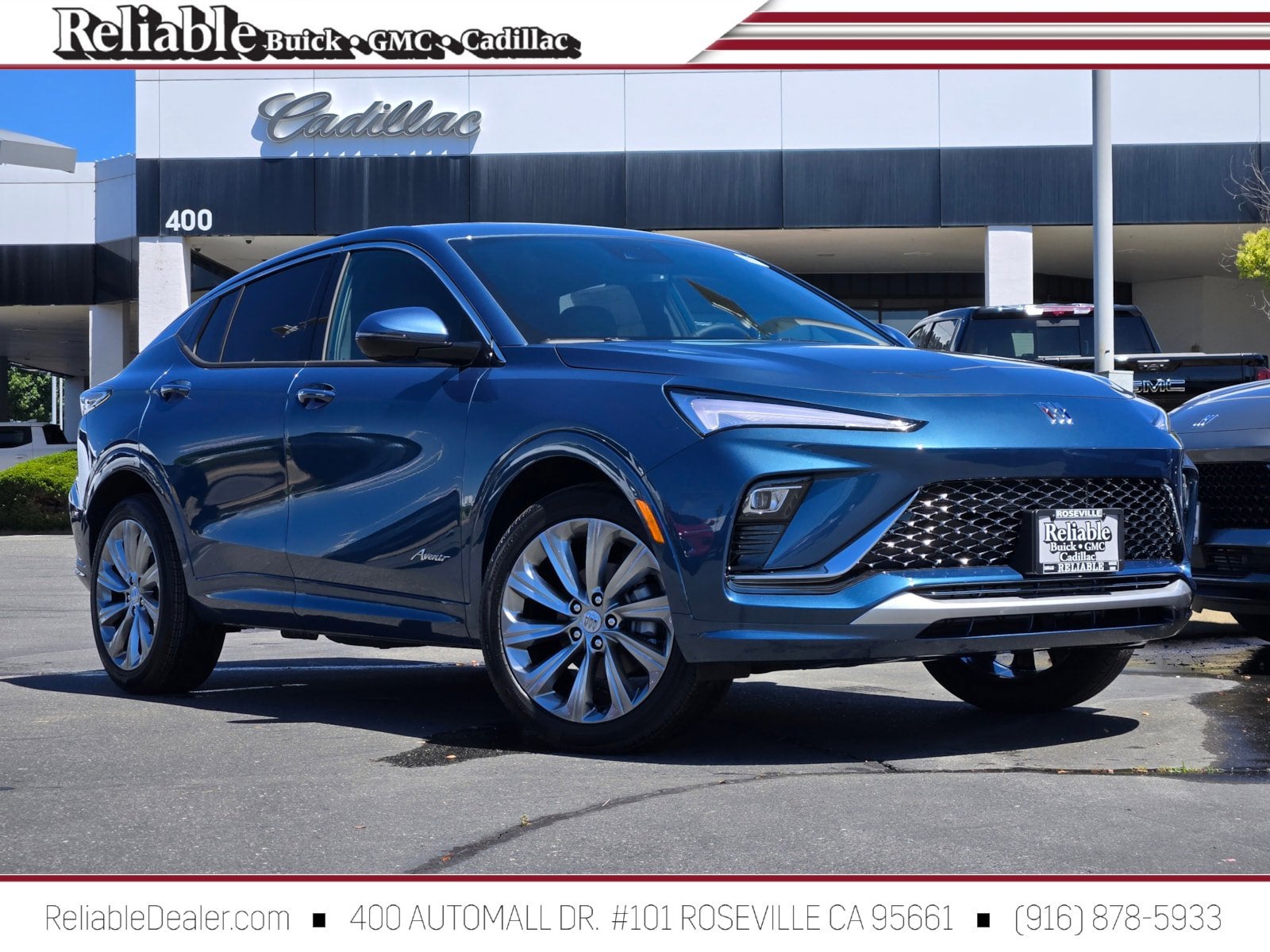 2026 Buick Envista Avenir in Ocean Blue Metallic — front three-quarter view